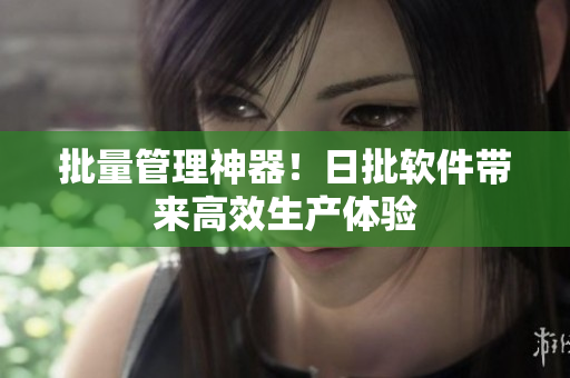 批量管理神器！日批软件带来高效生产体验