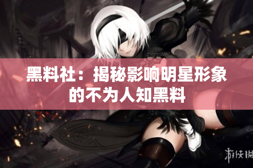 黑料社：揭秘影响明星形象的不为人知黑料