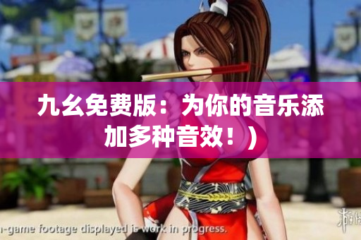 九幺免费版：为你的音乐添加多种音效！)