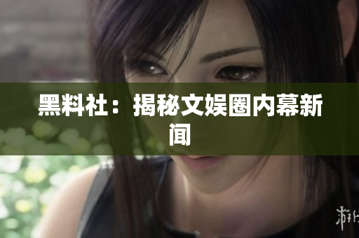 黑料社：揭秘文娱圈内幕新闻