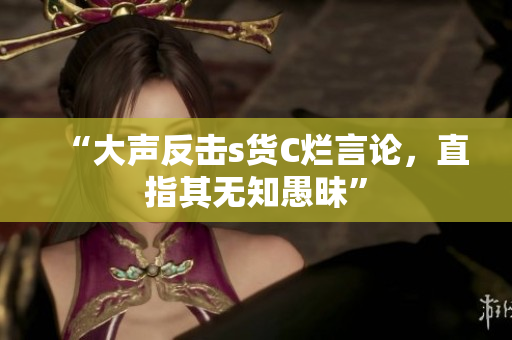 “大声反击s货C烂言论，直指其无知愚昧”