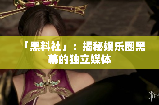 「黑料社」：揭秘娱乐圈黑幕的独立媒体