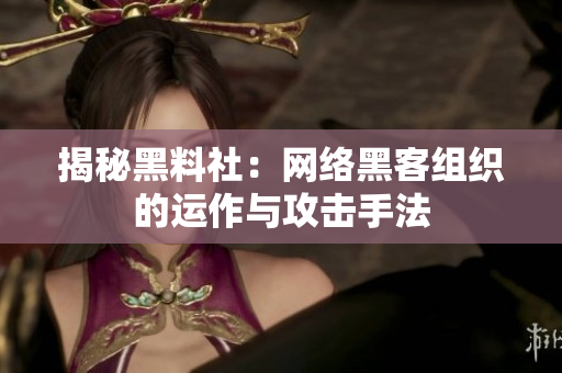 揭秘黑料社：网络黑客组织的运作与攻击手法