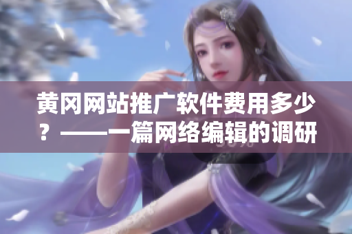 黄冈网站推广软件费用多少？——一篇网络编辑的调研笔记