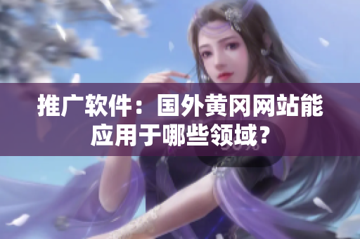 推广软件：国外黄冈网站能应用于哪些领域？