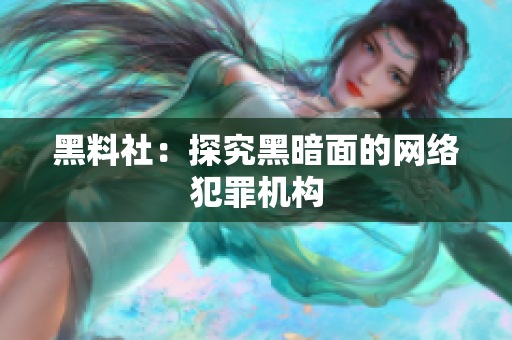 黑料社：探究黑暗面的网络犯罪机构