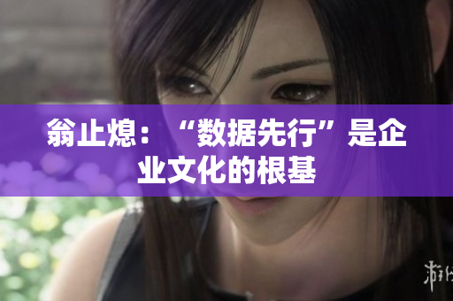 翁止熄：“数据先行”是企业文化的根基