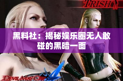 黑料社：揭秘娱乐圈无人敢碰的黑暗一面