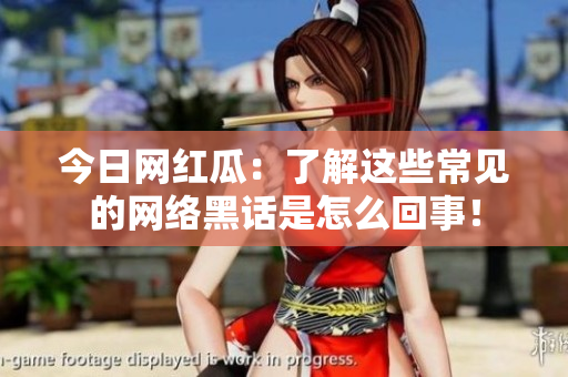 今日网红瓜：了解这些常见的网络黑话是怎么回事！