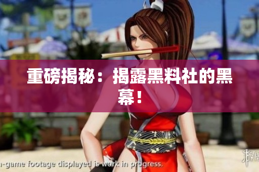 重磅揭秘：揭露黑料社的黑幕！