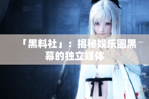 「黑料社」：揭秘娱乐圈黑幕的独立媒体