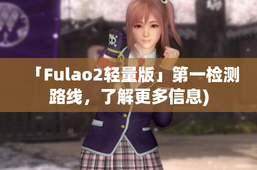 「Fulao2轻量版」第一检测路线，了解更多信息)