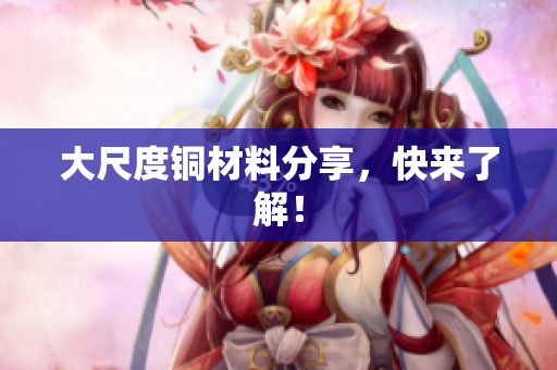 大尺度铜材料分享，快来了解！