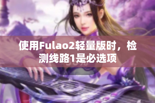 使用Fulao2轻量版时，检测线路1是必选项